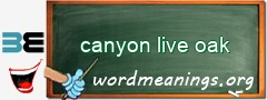 WordMeaning blackboard for canyon live oak